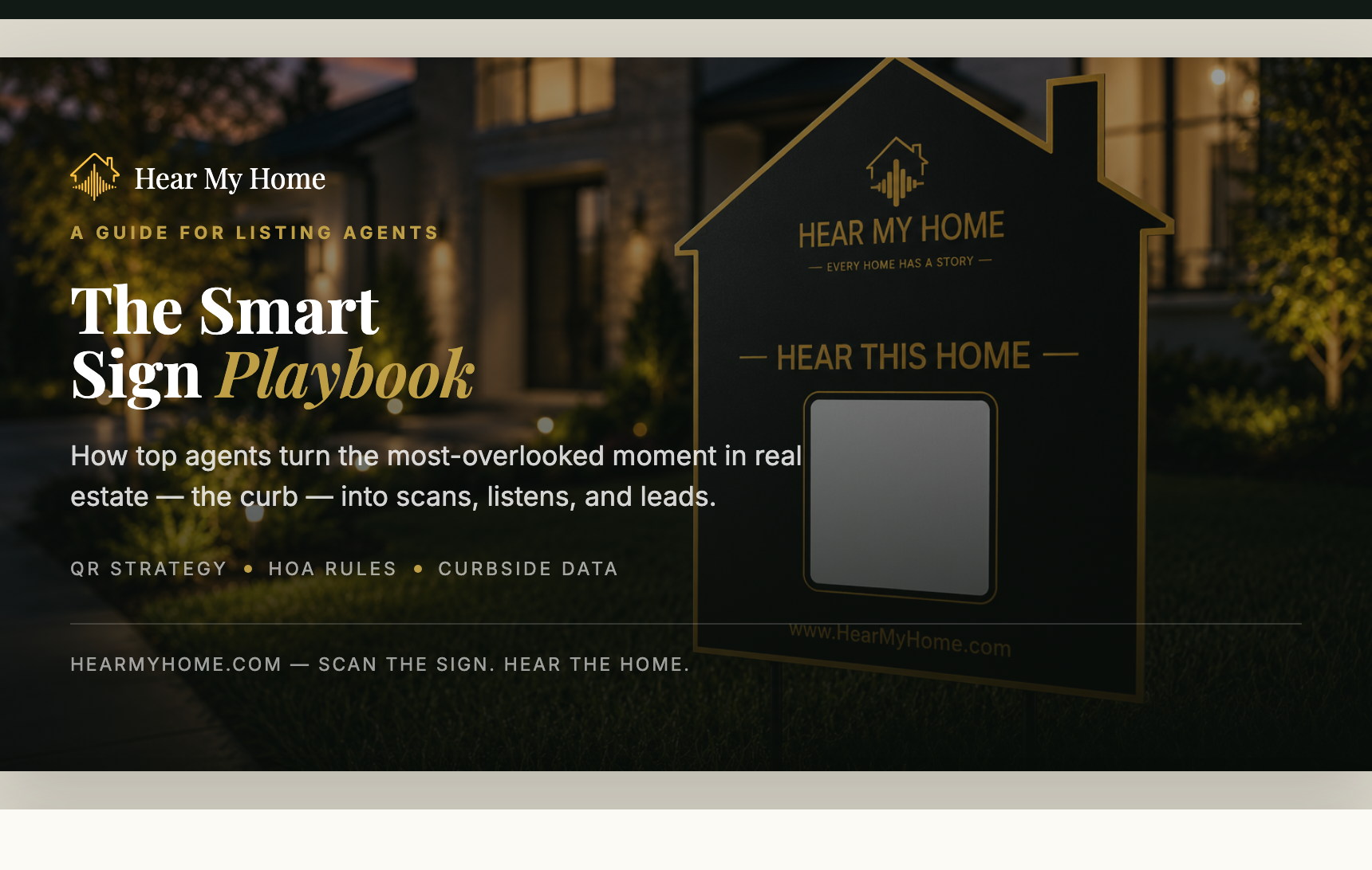 The Smart Sign Playbook — a free guide for listing agents
